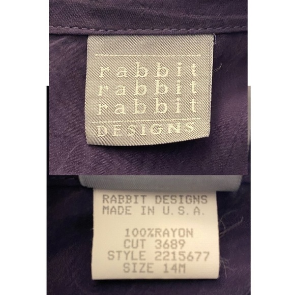Vintage rabbit rabbit rabbit purple 2 piece long dress and jacket size 14 - Picture 16 of 16